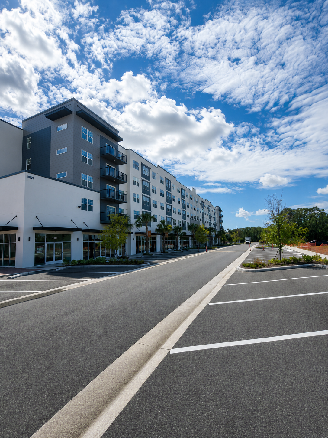 Millenia Park Apartments roadway, curbs, sidewalks, and landscaped edge